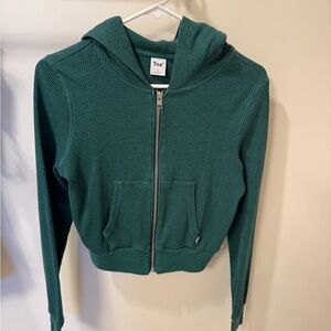 TNA Teal Waffle Knit Hoodie